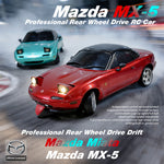 LinkMejor 1804 RTR 1/18 2.4G RWD RC Car Drift for Mazda MX-5 Miata NA Gyro LED Light Official Licensed On-Road Full Proportional Remote Control Racing Vehicles Models Toys