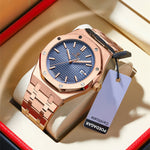 LinkMejor Men's Business Casual Watch Waterproof Luminous Date Stainless Steel Fashion Quartz Wristwatch
