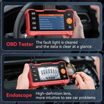2-in-1 OBD2 Automotivo Scanner Endoscope Car Diagnostic Tool 4.0" IPS Screen 2.0MP HD Inspection Camera Engine Fault Code Reader & Clear Tool