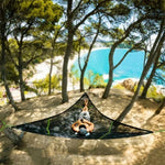 Xmund Portable Triangle Hammock with Storage Bag Outdoor Hanging Bed Anti-Rollover Camping Triangle Bed Double Park Camping Equipment