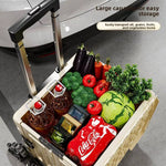Xmund Portable Hand Pulling Shopping Cart With Smooth Wheels Vegetable Buying Cart Miniature Trolley for Home Use And Market with Retractable Handle