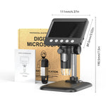 4.3 Inch Digital Microscope 50X-1000X Magnification 2 Million Pixel HD Camera 8 LED Lights Portable USB Rechargeable Industrial Inspection Tool