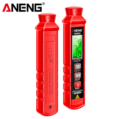 LinkMejor GN902 Electromagnetic Radiation Tester 3-in-1 Electric Field Magnetic Field Temperature Detection 5Hz-3500MHz Safety Alarm LCD Display Radiation Monitoring