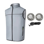 LinkMejor Air Conditioning Clothing Vest Three Wind Speeds Heatproof Cooling Clothing USB Charging Sun Protection Continuous Cooling Jacket with Two Fans for Summer High Temperature Outdoor Work
