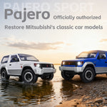 LinkMejor 1297S Newly Upgraded RTR 1/14 2.4G 4WD for Mitsubishi Pajeyo V24WG 1992 Sport RC Car Dual-Speed Mechanical Shifting Classis Off-Road SUV Climbing Truck LED Light Full Proportional Control Metal Gears CVD Straight Axle Vehicles Models Toys