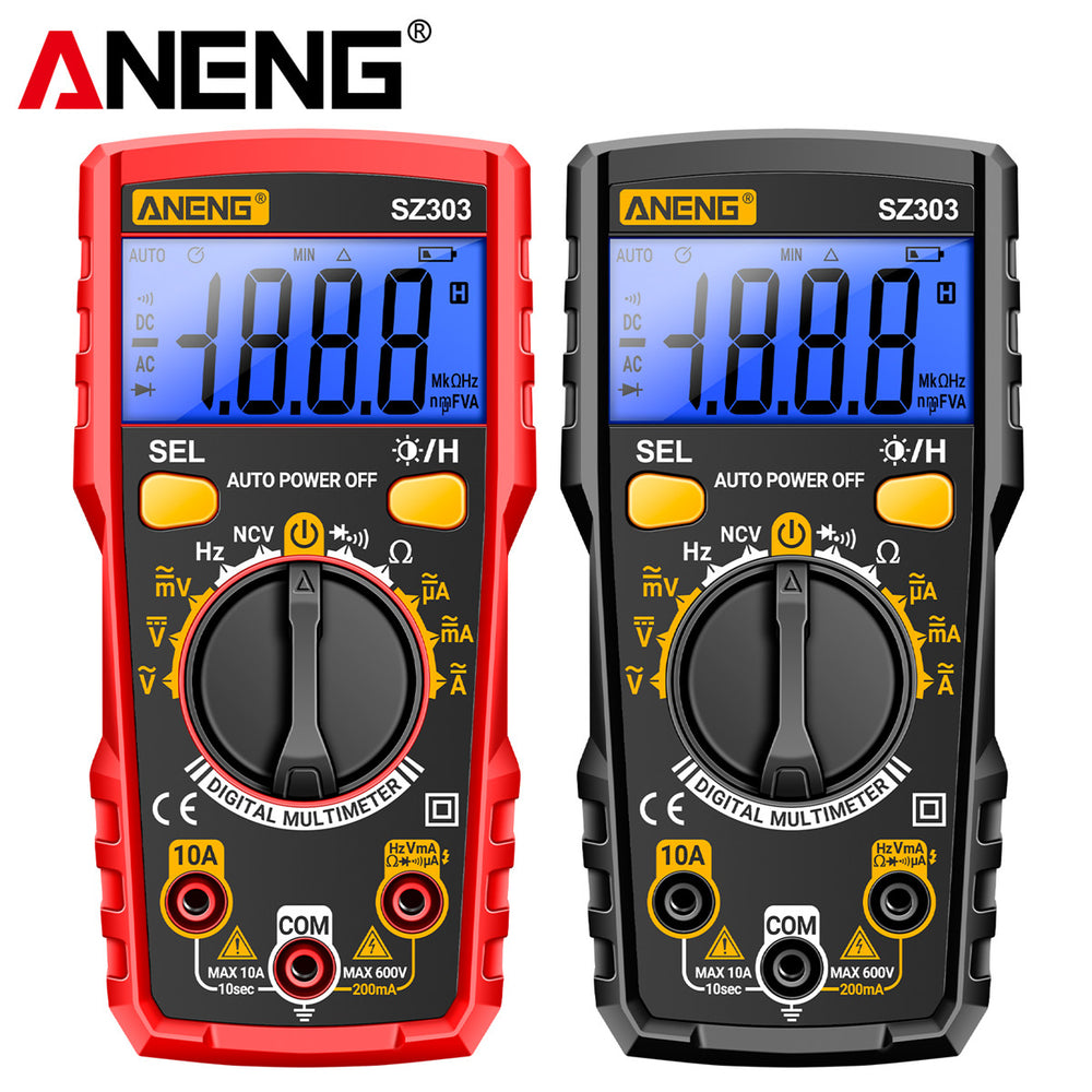 LinkMejor SZ303 Multifunctional Measure Meter with Accurate AC/DC Voltage Current Resistance Hz Reading Convenient Auto Power Off Compact Portable Backlit Display Top Electrical Testing Tool