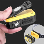 LinkMejor Multi-Source Sensor Headlamp, Portable Running Light With Cap Clip Magnet, Rgb Ambient Light, Digital Display Headlamp For Fishing Camping Hiking,Running