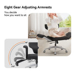 LinkMejor FREEDOM-X PRO Fabric Waterproof Multi-Posture Cross-Legged Chair with Armrest Transparent Skate Wheels