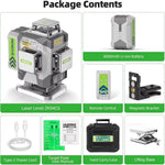 Huepar ZK04CG 4D 16 Lines Green Laser Level 4x360 Pulse Mode Self-Leveling ±2mm/10m Accuracy Rechargeable 8000mAh Battery IP54 Type-C Remote Control Easy Alignment Construction Tool