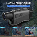 IPRee 1080P HD Monocular with 16X Digital Zoom, 7-Level Brightness Adjustment, Clear Viewing up to 300 Meters in Total Darkness, Essential for Nighttime Activities, Night Vision Glasses