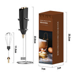 Comfook 2-in-1 Electric Milk Frother Handheld Egg Beater Wireless Mini Foam Maker for Coffee Battery Operated Whisk & Stirrer for Drinks