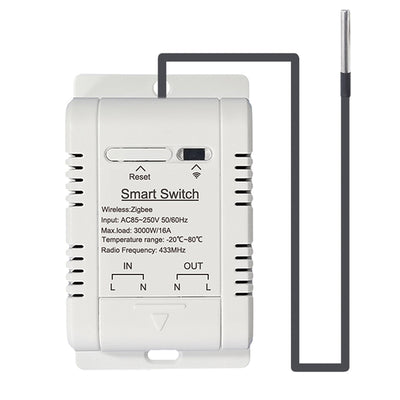 Tuya Zigbe Temperature Humidity Smart Switch 16A 3000W APP Remote Control Voice Control Timer & Schedule for Smart Life & Tuya Smart APP