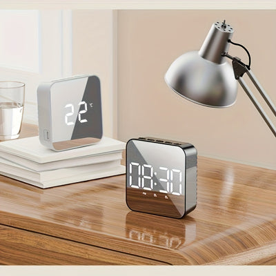 LinkMejor Clock Student Alarm Clock Plug-In Dual-Purpose Large Screen Display Digital Clock Voice-Controlled Temperature Clock