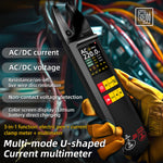 LinkMejor U5 Digital Clamp Multimeter True RMS TFT Screen AC DC Voltage Current Tester Non-Contact Voltage Detection Rechargeable Multimeter Professional Electricity Measurement Tool