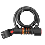 LinkMejor Bicycle Steel Cable Lock 5 Digit Password High Security with Taillight Thicken Anti-Theft Safety Lock Motorcycle MTB Road Bike Accessories