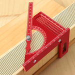 LinkMejor Adjustable 180 Degree Aluminum Alloy 3D Triangle Measuring Ruler Protractor Carpentry Square Metric Inch Scale CNC Scribing Tool