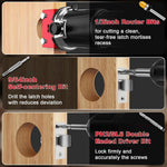 Door Latch Mortise Tool for Router 1" x 2-1/4" Door Latch Jig Clamp Aluminum Alloy Template Kit Fits 1-3/8" & 1-3/4" Thick Wooden Doors Latch Installation Kit