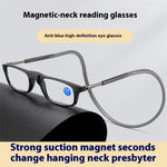 1 Pcs Lightweight Portable Soft Tape Hanging Neck Magnetic Reading Glasses Comfortable HD Anti-blue Light Presbyopia Glasses