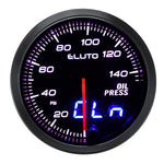 Eluto Universal 2" 52mm 12V Oil Pressure Gauge Meter With Sensor 10 Color LED Tinted Face PSI