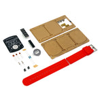 HU090 DIY LED Digital Watch Kit 0.28 Inch Red Display Silicone Strap 12/24 Hour Format Countdown Timer Acrylic Shell Battery Operated Beginner Soldering Practice