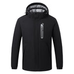 Winter Smart Heated Cotton Jacket For Men Warm Plus Velvet Thickened Down Cotton Jacket Heating USB Charging Outdoor Jacket