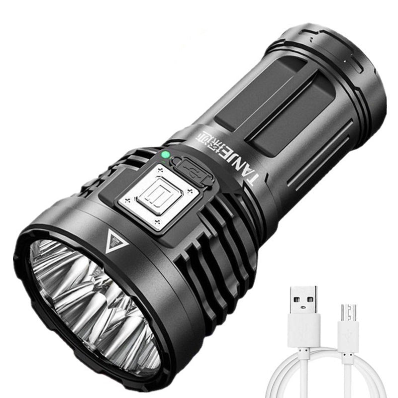 LinkMejor 8*P900+COB Super Bright Type-C Rechargeable ABS Housing Flashlight with 18650 Battery COB Side Light 500m Long Range Powerful LED Torch Camping Lantern