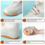 LinkMejor 1Pair Bicycle Protective Gear Waterproof Non-slip Shoe Covers Easy Double Buckle Design Outdoor Reusable Overshoes Elastic Rain Boots Unisex
