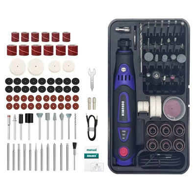LinkMejor DMSD-100 Cordless Mini Electric Rotary Tool 3-Speed USB Rechargeable Grinder with 82 Accessories for Engraving Polishing Cutting DIY Projects Lightweight
