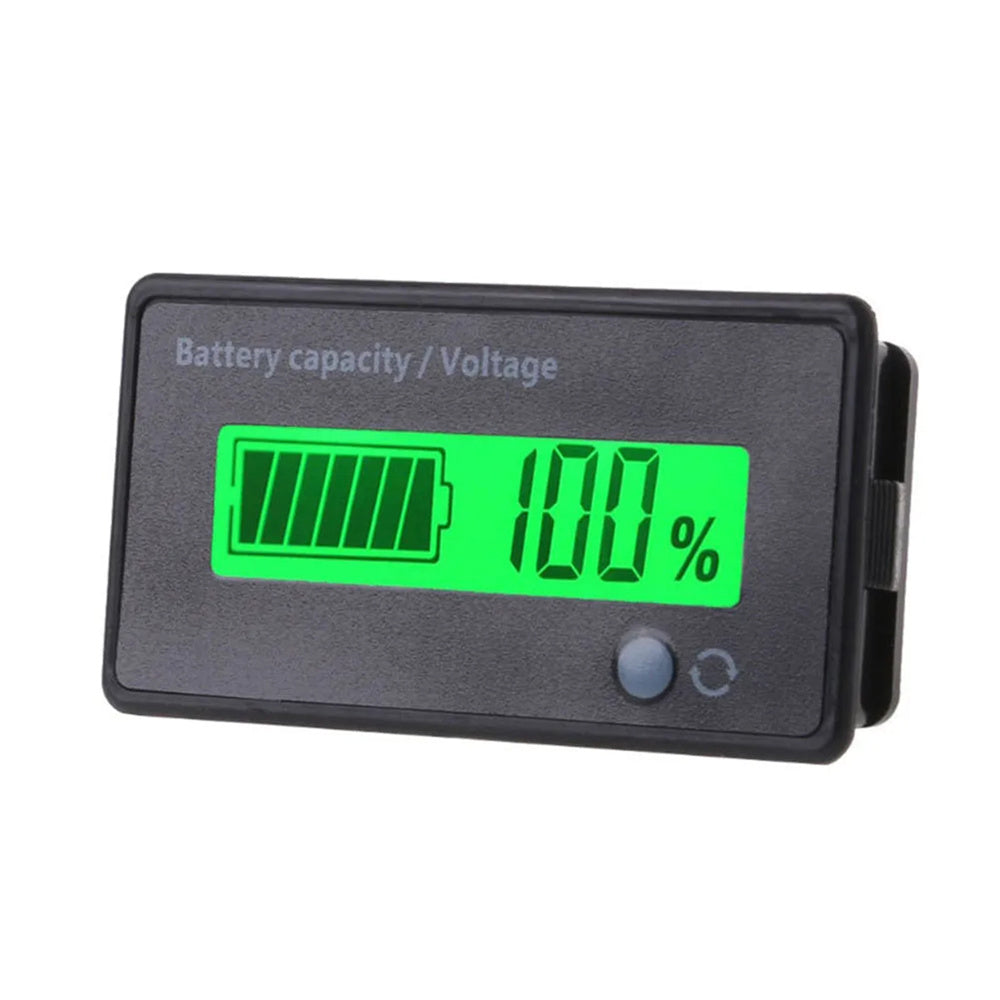 Battery charge indicator Battery Capacity & Volt Tester Multi-Battery Compatibility 7-100V Touch Switch Button Smart Display Features Efficient Setup Process