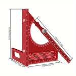 LinkMejor Adjustable 180 Degree Aluminum Alloy 3D Triangle Measuring Ruler Protractor Carpentry Square Metric Inch Scale CNC Scribing Tool