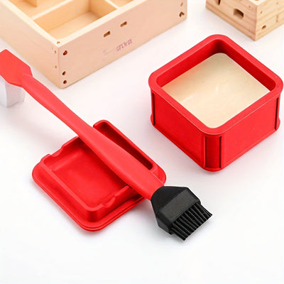 LinkMejor Silicone Glue Brush Kit Non Stick Adhesive Applicator Easy Clean Black Bristles Storage Pod for Woodworking Arts Crafts Projects