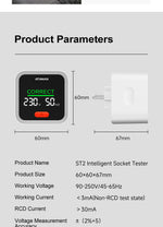 Xiao ATUMAN ST2 Intelligent Socket Tester Compact Low Energy Consumption High Sensitivity for Electrical Socket Wires Verification Wide Voltage Range Convenient to Use