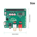 Audio Card Expansion Board for Raspberry Pi PCM5122 Audio 3.5 RCA Gold Plated Power Noise Reduction External Power