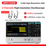 LinkMejor UPO1152HD UPO1154HD Oscilloscope 2/4 Channels 150MHz Bandwidth 12-bit ADC 1.25GSa/s Sampling Rate Large Storage Depth High-Definition Touch Screen