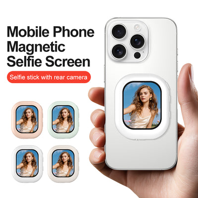 T3 Magnetic Wireless Selfie Screen Casting Device 2.01 Inch Display Dual Band WiFi bluetooth 5.4 AirPlays Miracast Built-in HiFi Speaker Compatible with iPhone Android for Vlogging Live Streaming Photography