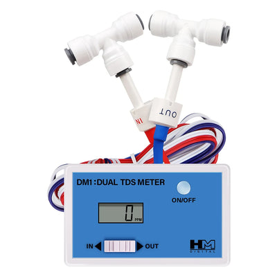 Dual Probe DM-1 Water Quality Tester 0-9990PPM LCD Display TDS Meter Compact Design Accurate Measurement for Fish Tank Tap Water Filtration Systems