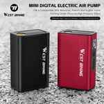 WEST BIKING Mini Electric Bike Pump 4-in-1 Click Valve,  120PSI Portable Air Compressor,  Auto-stop & LED Display, MTB Road Tire Inflation