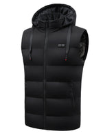 LinkMejor HT-11 11 Areas Unisex Heated Hooded Vest Unisex 3-Gears Temperature Control USB Electric Thermal Vest Winter Outdoor Warm Clothing