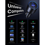 LinkMejor 130W USB C Car Charger PD 100W +PD 30W Type C Car Charger Adapter for iPhone 16 16 Plus 16 Pro 16 Pro Max Galaxy S24 S23 Ultra for iPad MacBook