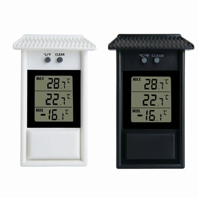 Digital Display Thermometer Max Min Waterproof for Indoor Outdoor Garden-20°C to 50°C High Accuracy Battery Operated IP45 Black White