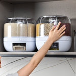 LinkMejor Grain Rice Storage Container Dispenser 360° Rotating Rice Dispenser Kitchen Organizer