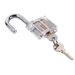 13PCS Lock Picking Practice Kit Transparent Padlock 4 Comb Style Picks 4 Single Hook Tools Stainless Steel ABS Handles Ideal for Beginners and Enthusiasts