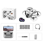 LinkMejor V66 WiFi FPV with Dual Camera 180° Electrically Adjustable Optical Flow Hover Automatic Obstacle Avoidance LED Light Circle Protection Kids Gifts 2.4G 4CH 6-Axis Remote Control RC Toys Drone Quadcopter RTF