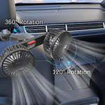 Car Fan 360° 3-speed Car Seat Back Cooling Fan USB Charge Dual Head Fan Adjustable Rotation Neck Cooler for Car Home Accessories