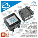 M5Stack CoreS3 ESP32S3 IoT Development Kit ESP32-S3 Dual Core 240MHz 16MB Flash 8MB PSRAM Touchscreen WiFi Camera Sensors