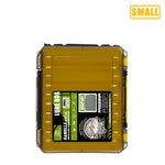 LinkMejor 10 Compartments Small Double Fishing Tackle Box Portable Handle Lure Baits Container Y-slot Storage Organizer