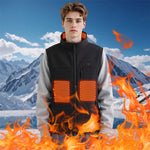 LinkMejor 9 Zones Heating Vest for Men USB Charging Thermal Electric Heated Sleeveless Stand Collar Coat Washable