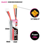 LinkMejor GNB 11.4V 300mAh 80C 3S HV LiPo Battery XT30 Plug for RC Drone