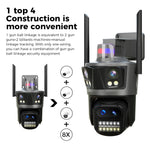 LinkMejor WF114 8MP 4K WiFi IP Camera Outdoor 8x Zoom Four Lens & Three Screen Auto Tracking Home Security CCTV Surveillance camera