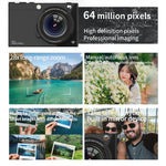 D7 4K Digital Camera 2.83 Inch IPS Display Screen 28X Optical Zoom Portable Vlogging Camera for Beginner Photography HD Video Recording
